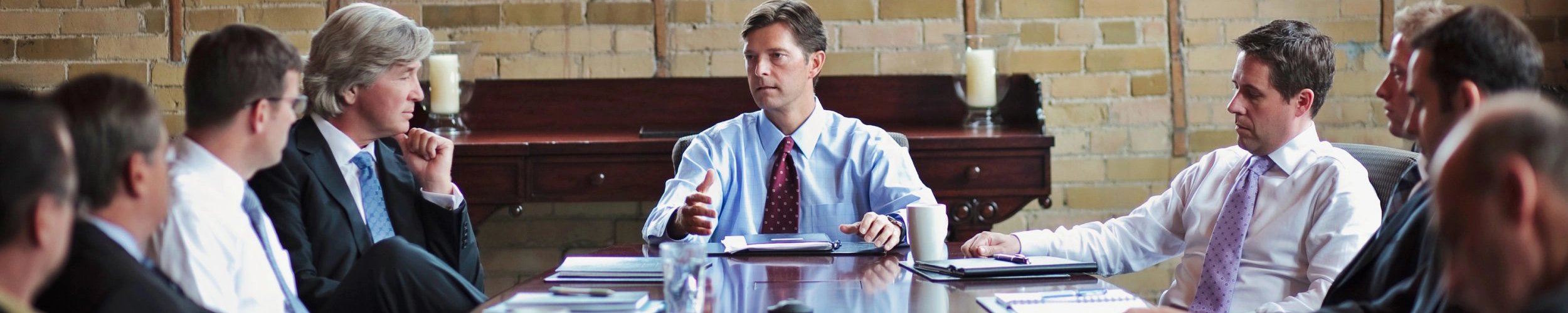 Workings in a board room.
